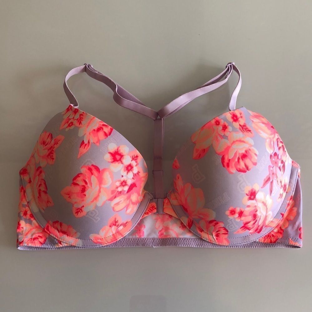 Floral Lilac PINK Front Closure Bra